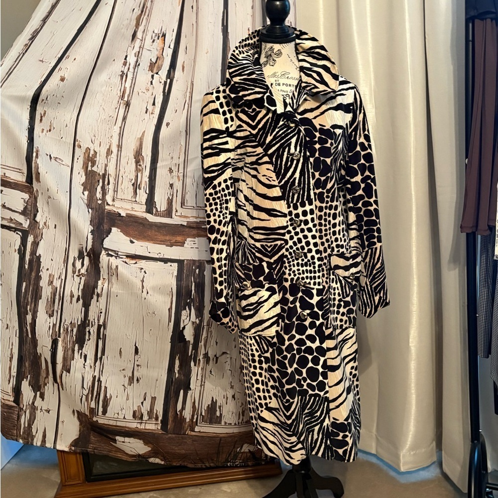 Harve Benard Zebra Print Teddy Jacket Vintage!! Three quarter length